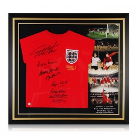 England 1966 World Cup Winning Team Signed Shirt. Premium Frame