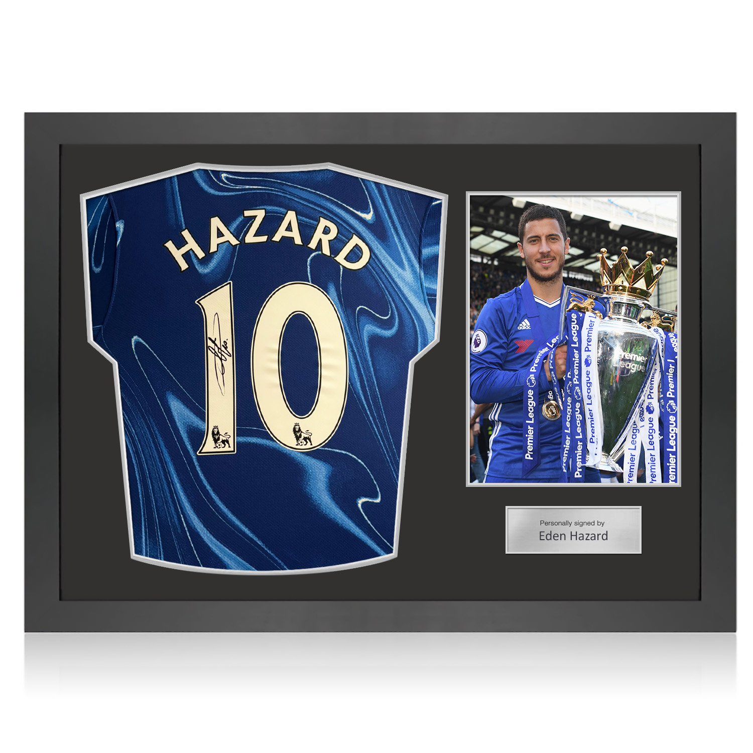 Eden Hazard Signed Chelsea 2024-25 Football Shirt. Icon Frame