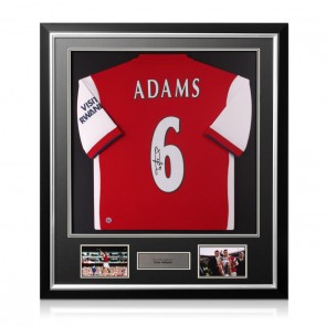 Tony Adams Signed Arsenal  Football Shirt. Deluxe Frame