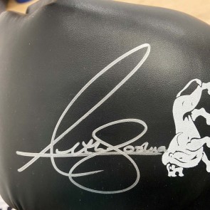 Anthony Joshua Signed Black Boxing Glove. Damaged C