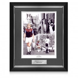 Alan Taylor Signed West Ham United Photograph: 1975 FA Cup Hero. Deluxe Frame
