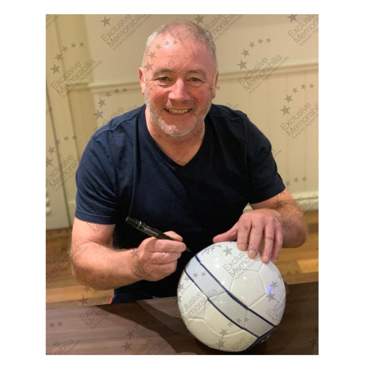 Ally McCoist Signed Rangers Football. Damaged E