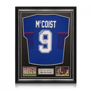 Ally McCoist Signed Rangers 1997-99 Football Shirt. Superior Frame