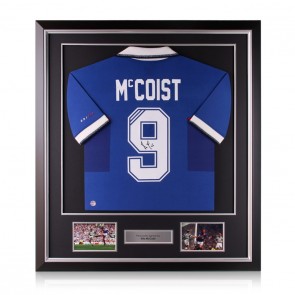 Ally McCoist Signed Rangers 1997-99 Football Shirt. Deluxe Frame