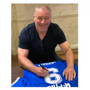 Ally McCoist Signed Rangers Football Shirt. Icon Frame