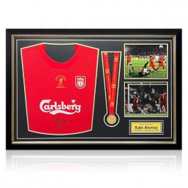 Xabi Alonso Signed Liverpool 2005 Shirt . Framed Istanbul Presentation 