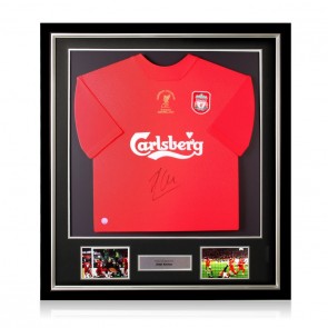 Xabi Alonso Signed Liverpool 2005 Football Shirt. Deluxe Frame