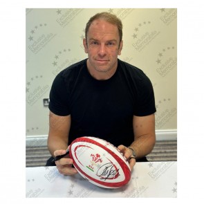 Alun Wyn Jones Signed Wales Rugby Ball. Display Case With Plaque