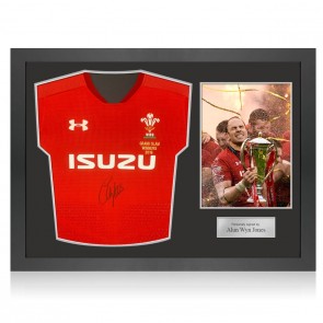 Alun Wyn Jones Signed 2019 Wales Rugby Shirt. Icon Frame