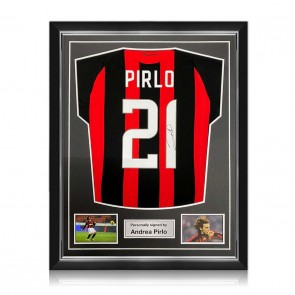 Andrea Pirlo Signed AC Milan 2008-09 Football Shirt. Superior Frame