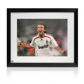 Andrea Pirlo Signed AC Milan Football Photo. Framed