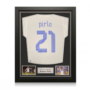 Andrea Pirlo Signed Italy 2012-13 Away Football Shirt. Standard Frame
