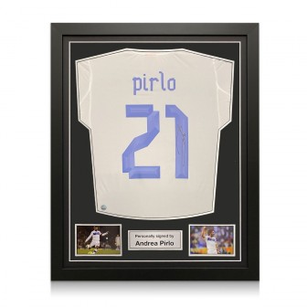 Andrea Pirlo Signed Italy 2012-13 Away Football Shirt. Standard Frame