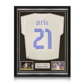 Andrea Pirlo Signed Italy 2012-13 Away Football Shirt. Superior Frame