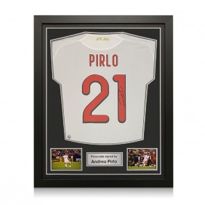 Andrea Pirlo Signed AC Milan 2009-10 Away Football Shirt. Standard Frame