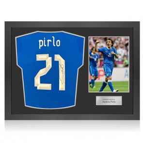 Andrea Pirlo Signed Italy 2012-13 Football Shirt. Icon Frame