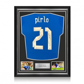 Andrea Pirlo Signed Italy 2012-13 Football Shirt. Superior Frame