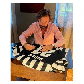 Andrea Pirlo Signed Juventus 2013-14 Football Shirt. Standard Frame