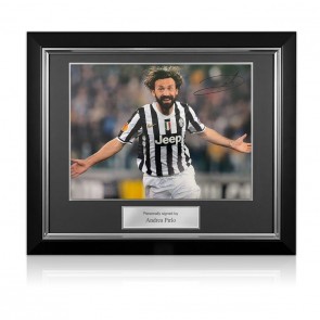 Andrea Pirlo Signed Juventus Football Photo. Deluxe Frame