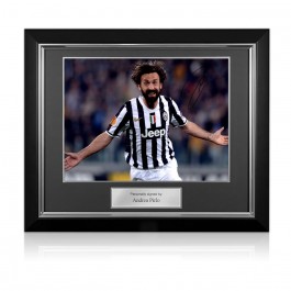 Andrea Pirlo Signed Juventus Football Photo. Deluxe Frame