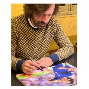 Andrea Pirlo Signed Italy Football Photo. Deluxe Frame