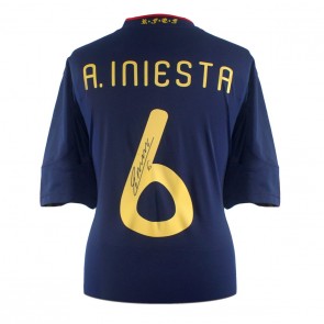 Andres Iniesta Signed Spain 2010-11 Away Football Shirt