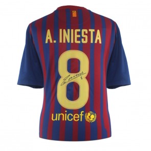 Andres Iniesta Signed Barcelona 2011-12 Football Shirt