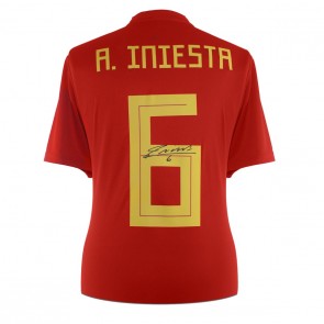 Andres Iniesta Signed Spain 2018 Football Shirt