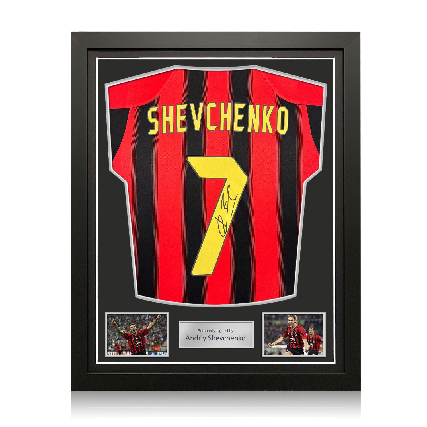 Andriy Shevchenko Signed Original AC Milan 2004-05 Home Football Shirt. Standard Frame