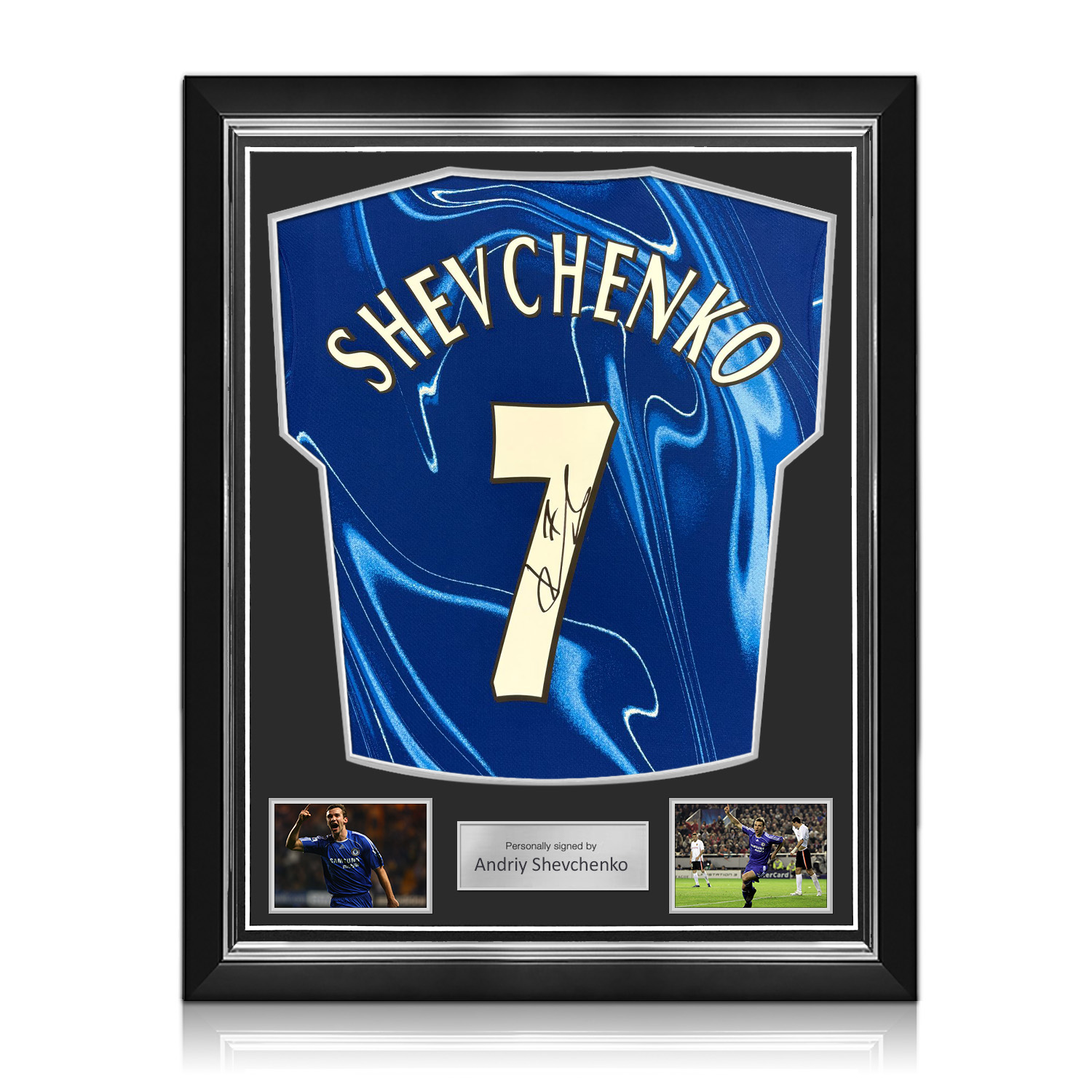 Andriy Shevchenko Signed Chelsea 2024-25 Football Shirt. Superior Frame