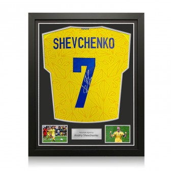 Andriy Shevchenko Signed Ukraine 2026-27 Football Shirt. Standard Frame
