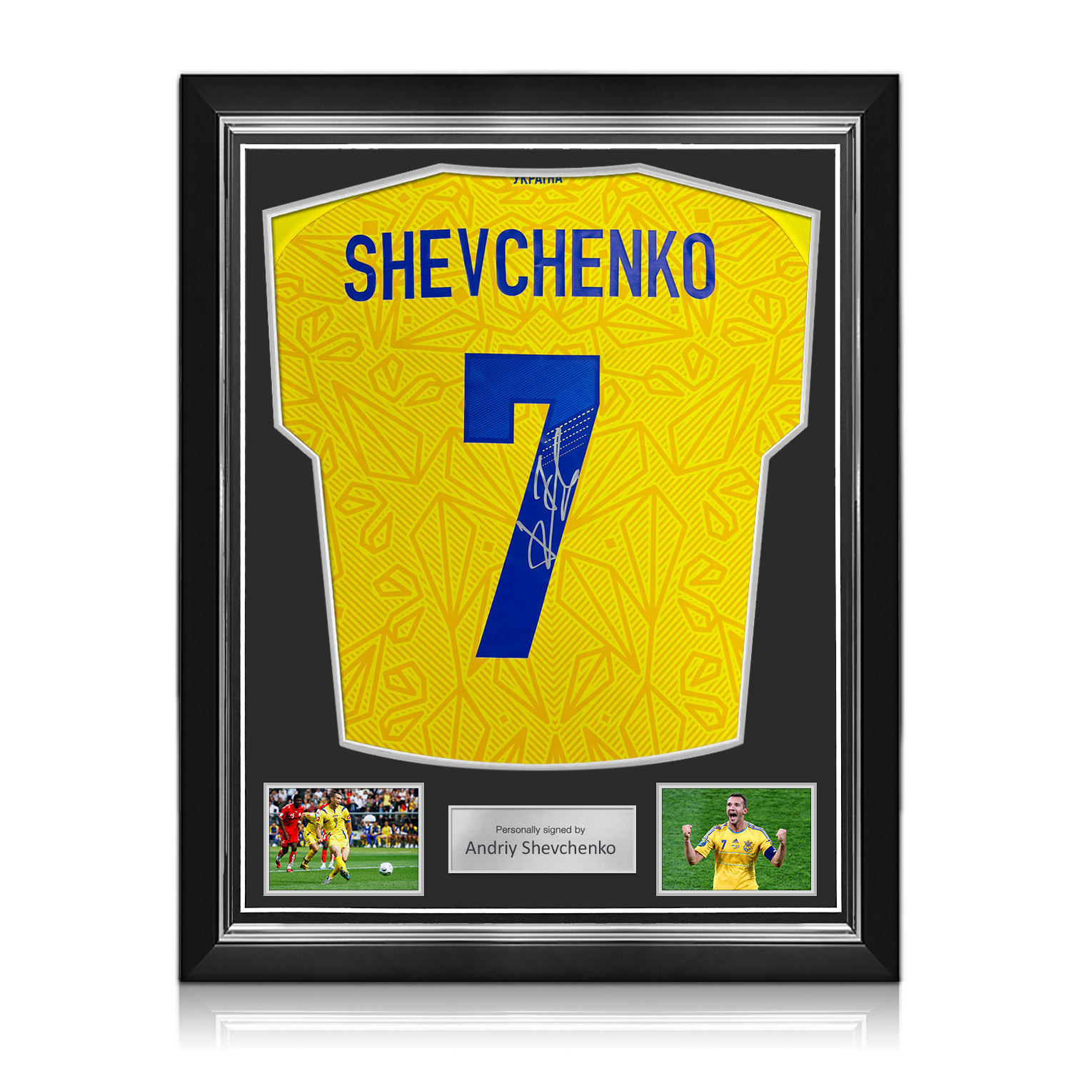 Andriy Shevchenko Signed Ukraine 2026-27 Football Shirt. Superior Frame