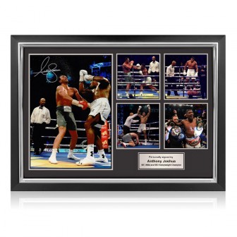 Anthony Joshua Signed Boxing Photo: Klitschko Uppercut Photo Presentation. Deluxe Frame