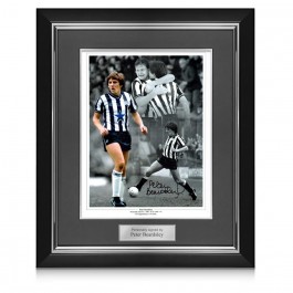 Peter Beardsley Signed Newcastle United Photo. Deluxe Frame