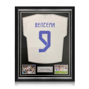 Karim Benzema Signed Real Madrid 2021-22 Football Shirt. Superior Frame