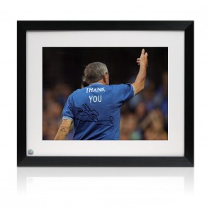 Bobby Tambling Signed Chelsea Football Photo: Thank You (Black). Framed