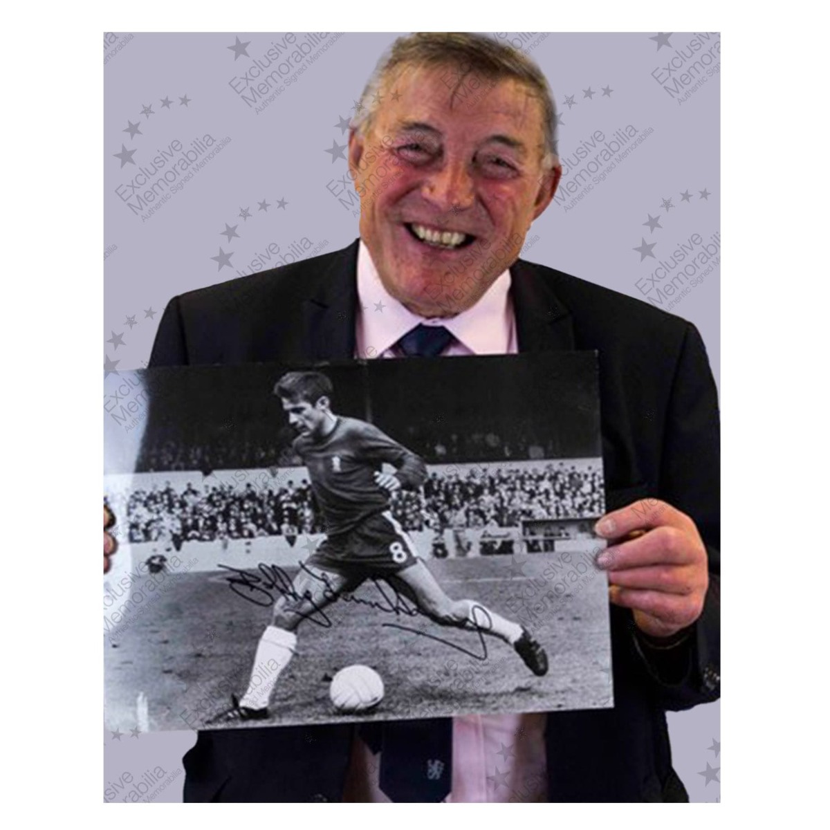 Bobby Tambling Signed Chelsea Photo: In Action. Deluxe Frame