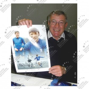 Bobby Tambling Signed Chelsea Photo. Deluxe Frame
