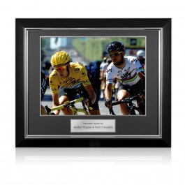 Bradley Wiggins And Mark Cavendish Signed Cycling Photo: Cav and Wiggo. Deluxe Frame
