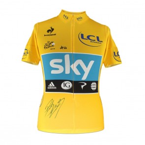Sir Bradley Wiggins signed 2012 yellow jersey