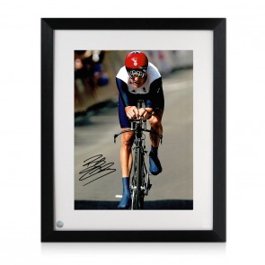 Bradley Wiggins Signed Cycling Photo: London 2012. Framed