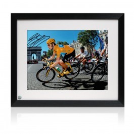 Bradley Wiggins Signed Cycling Photo: Tour De France 2012 Winner. Framed