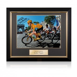 Bradley Wiggins Signed Cycling Photo: Tour De France 2012 Winner. Deluxe Frame