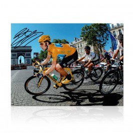 Bradley Wiggins Signed Cycling Photo: Tour De France 2012 Winner