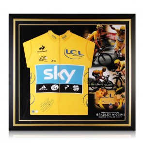 Bradley Wiggins Signed Tour De France 2012 Yellow Jersey Premium Frame
