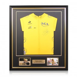 Bradley Wiggins Signed Tour De France 2012 Yellow Jersey. Deluxe Frame