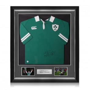 Brian O'Driscoll Signed Ireland Rugby Shirt. Deluxe Frame