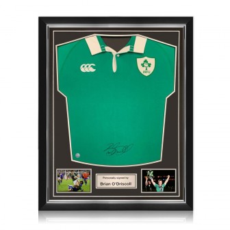Brian O'Driscoll Signed Ireland Rugby Shirt. Superior Frame