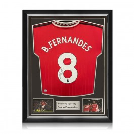 Bruno Fernandes Signed Manchester United 2022-23 Football Shirt. Superior Frame