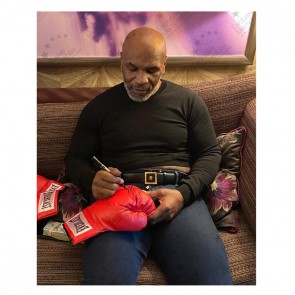 Mike Tyson And Frank Bruno Signed Boxing Glove. Display Case 